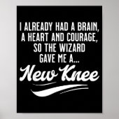Poster New Knee Funny Wizard Knee Replacement Surgery Rec (Devant)