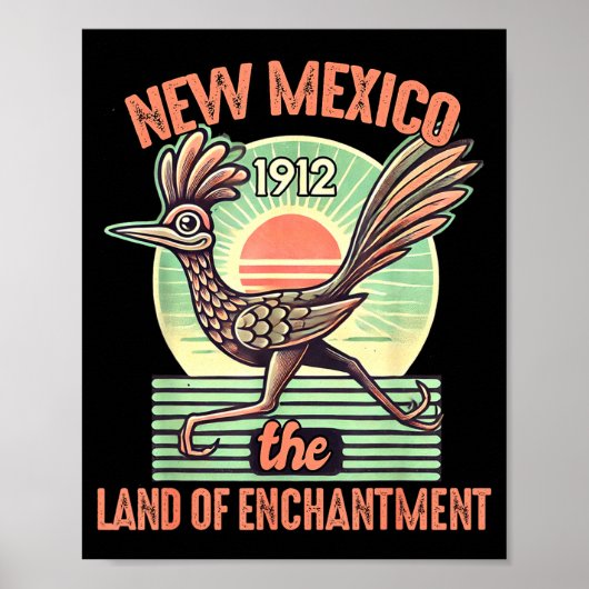 Poster New Mexico State Land Of Enchantment Road Runner S (Devant)