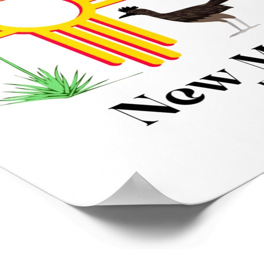 Poster New Mexico Zia_ Chiles, Balloon, Roadrunner, Yucca (Coin)