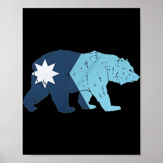 Poster New Minnesota State Flag Bear  (Devant)