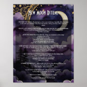 Poster New Moon Ritual Pagan Prayer Book of shadows (Devant)
