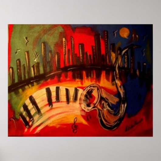 Poster "New Orleans Blues" par Linda Powell~Original (Devant)