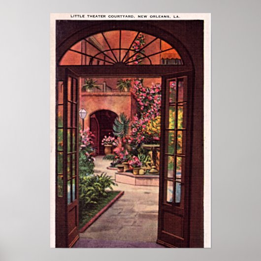 Poster New Orleans Louisiana Little Theatre Courtyard (Devant)