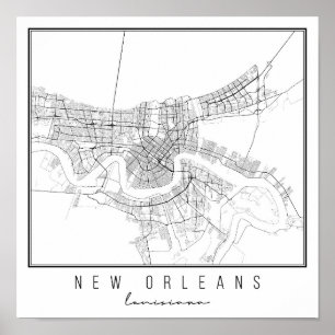 Poster New Orleans Louisiana Street Map