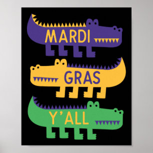 Poster New Orleans Mardi Gras Yall Festival Costume Enfan