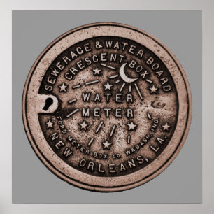 Poster New Orleans Water Meter Wall Art