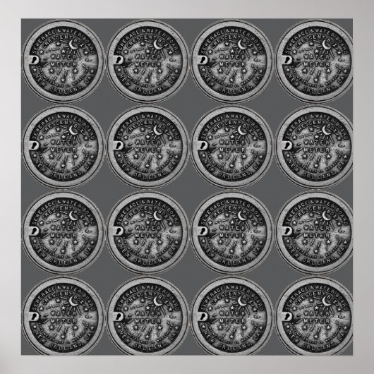 Poster New Orleans Water Meter Wall Art (Devant)