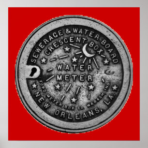 Poster New Orleans Water Meter Wall Art