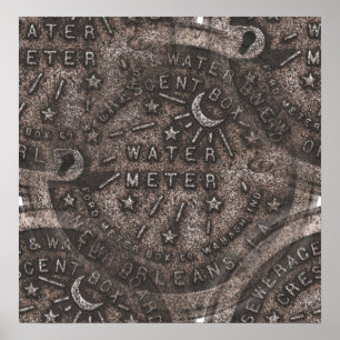 Poster New Orleans Water Meter Wall Art