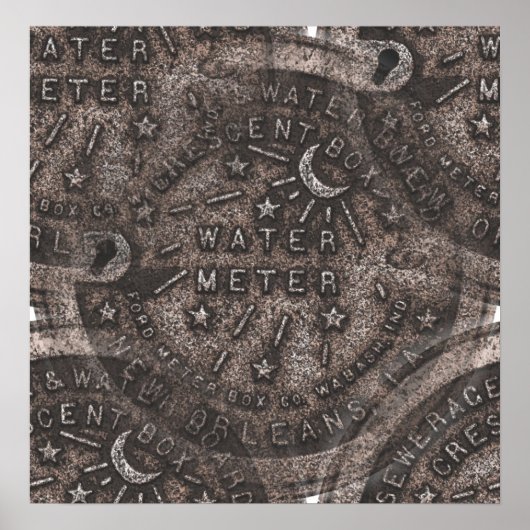 Poster New Orleans Water Meter Wall Art (Devant)