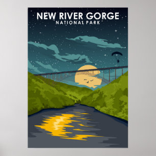 Poster New River Gorge National Park Vintage Travel Art