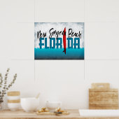 Poster New Smyrna Beach Floride Surfboard Surfboard (Cuisine)