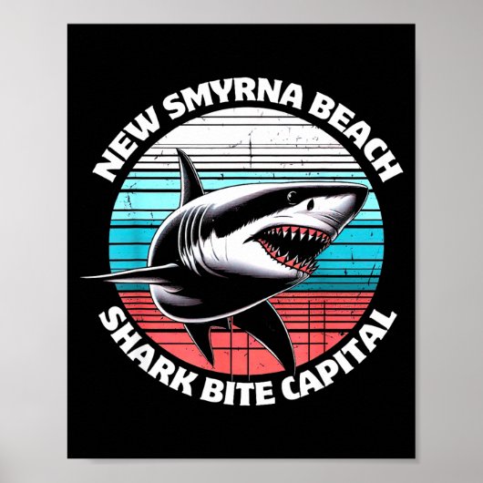 Poster New Smyrna Beach_ Shark Bite Catal Graphic (Devant)