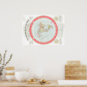 Poster "NEW STANDARD MAP OF THE WORLD" de Gleason (Cuisine)