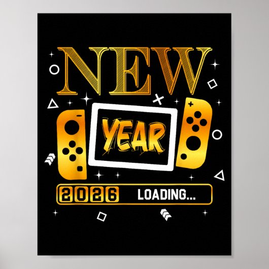 Poster New Year 2026 Loading Gaming Controller New Years  (Devant)