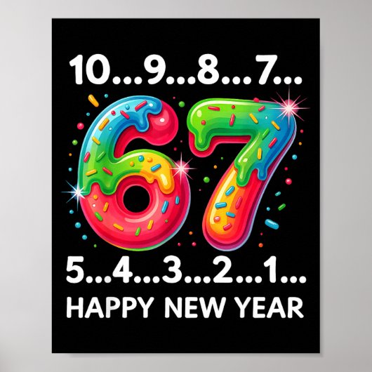 Poster New Year 67 Candy Countdown Funny Happy New Year 2 (Devant)