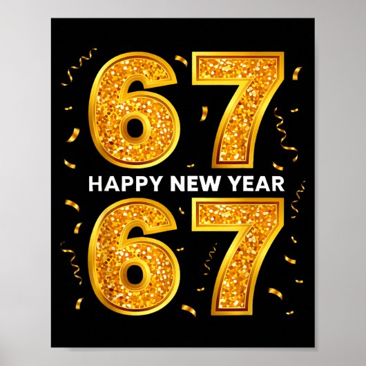 Poster New Year Six Seven 6 7 Meme Funny Happy New Year 6 (Devant)