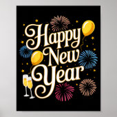 Poster New Years Eve 2026 Party Countdown Fireworks Happy (Devant)