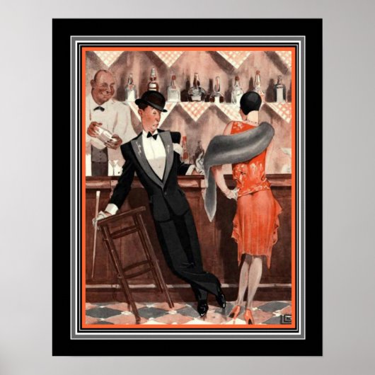 Poster "New Years Eve" Art Deco Print by George Leonnec (Devant)