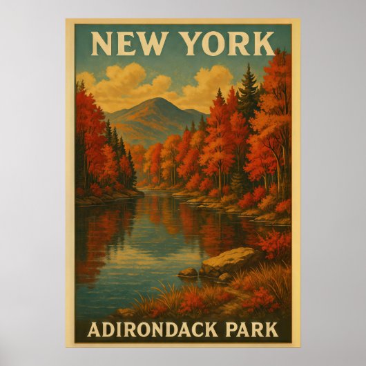 Poster New York Adirondack Park V01 (Devant)