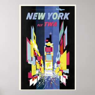 Poster New York Américain États-Unis Voyage Vintage