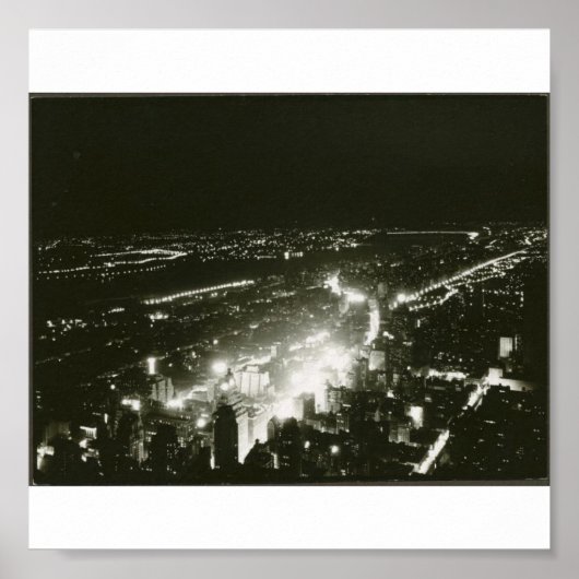 Poster--New York bij nacht Poster (Voorkant)