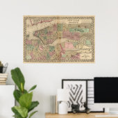 Poster New York, Brooklyn Carte par Mitchell (Bureau à domicile)