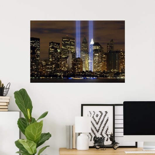 Poster "New York City" 911 Hommage avec l'affiche des lum (Bureau à domicile)