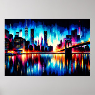 Poster New York City Abstrait 1103