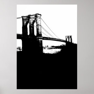 Poster New York City Brooklyn Bridge Silhouette Pop Art