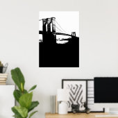 Poster New York City Brooklyn Bridge Silhouette Pop Art (Bureau à domicile)