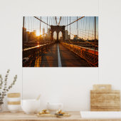 Poster New York City Brooklyn Bridge Sunrise (Cuisine)