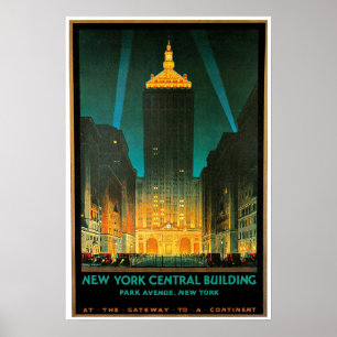 Poster New York City Central Building Travel Art