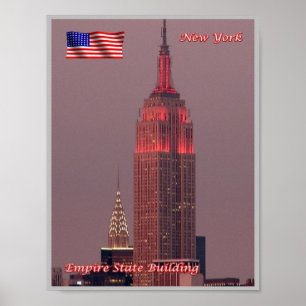 Poster New York City - Empire State Building - USA -