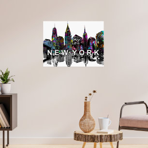 Poster New York City en graffiti