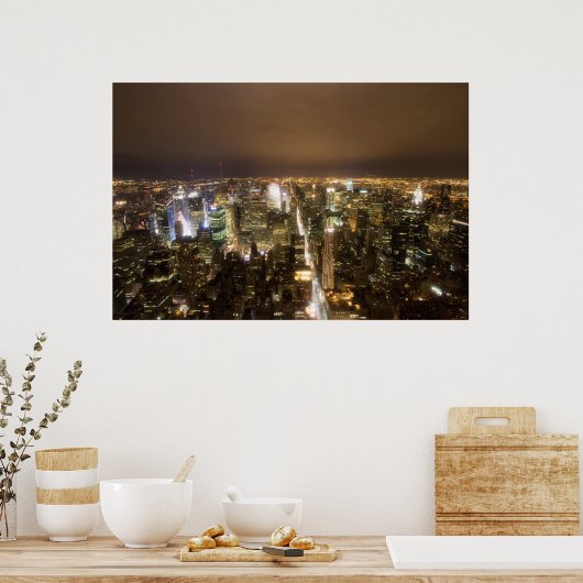 Poster New York City en nocturne (Cuisine)