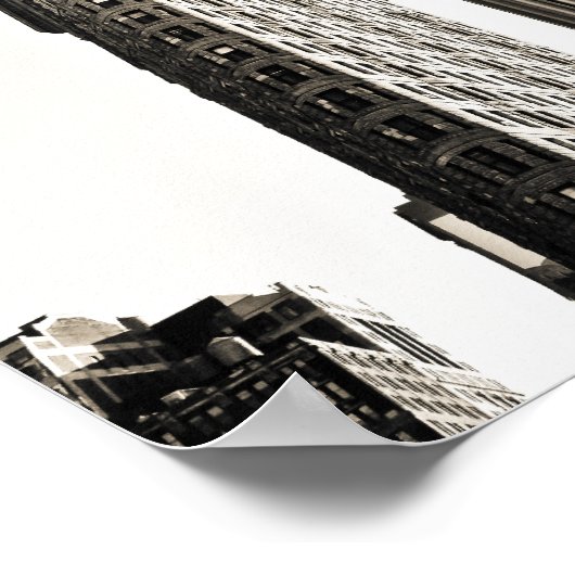 Poster New York City - Flatiron Building and Clock (Coin)