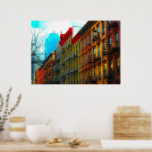 Poster New York City "Hell's Kitchen District Street" (Cuisine)