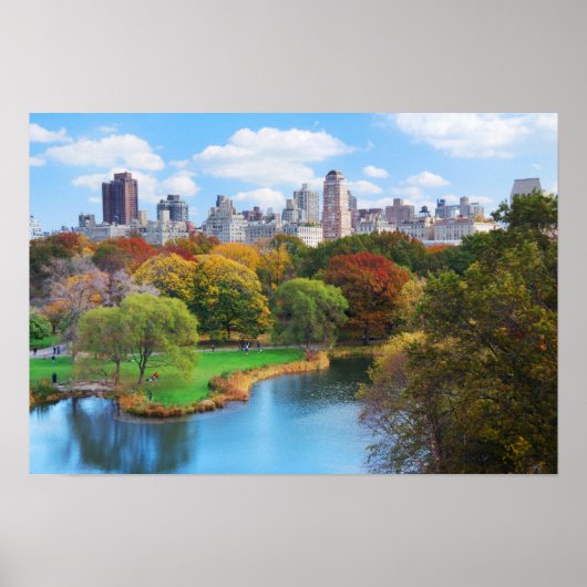 Poster New York City Manhattan Central Park Panorama (Devant)
