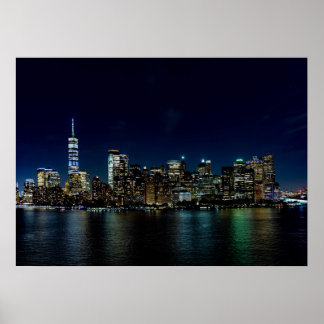 Poster New York City Night Skyline