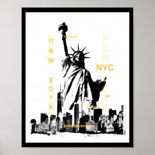 Poster New York City Ny Nyc Statue de la Liberté