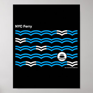 Poster New York City Nyc Ferry Vagues Swea _1