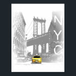 Poster New York City Nyc Taxi jaune Brooklyn Bridge<br><div class="desc">New York City Nyc Taxi jaune Brooklyn Bridge Pop Art Photo</div>