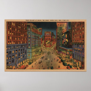 Poster New York City, NYNight View of Times Square
