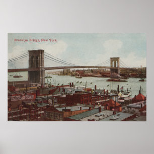 Poster New York City, NYView du pont de Brooklyn