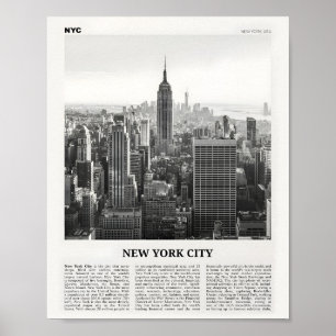 Poster New York City Print Black and White Skyline