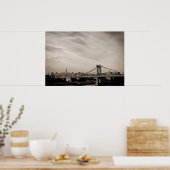 Poster New York City Skyline et Manhattan Bridge (Cuisine)