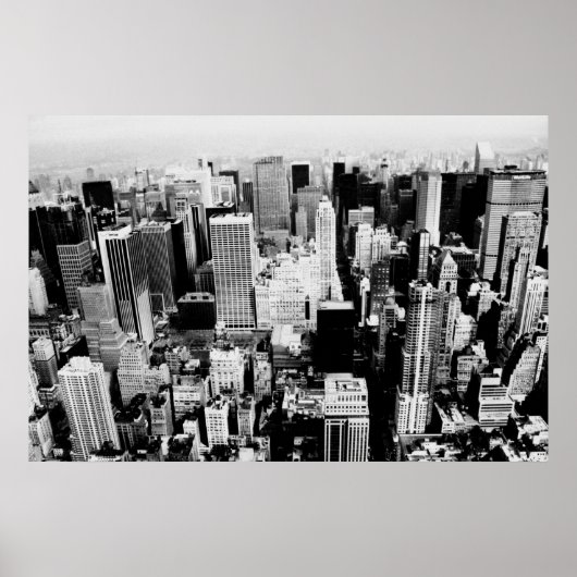 Poster New York City Skyline photo en noir et blanc (Devant)