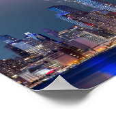 Poster New York City Skyline Tempête de nuit Photo (Coin)