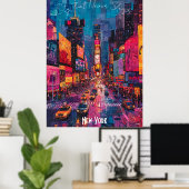 Poster New York City Skyline - Vibrant NYC Wall Art (Bureau à domicile)